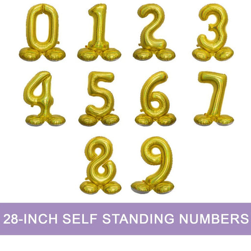 Air Filled Gold Number Self Standing Balloon 28.4" | 1 ct