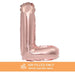 Air Filled Rose Gold Mylar Letter Balloon, 16" | 1 ct - Zurchers