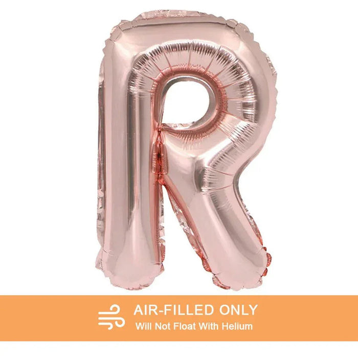 Air Filled Rose Gold Mylar Letter Balloon, 16" | 1 ct - Zurchers