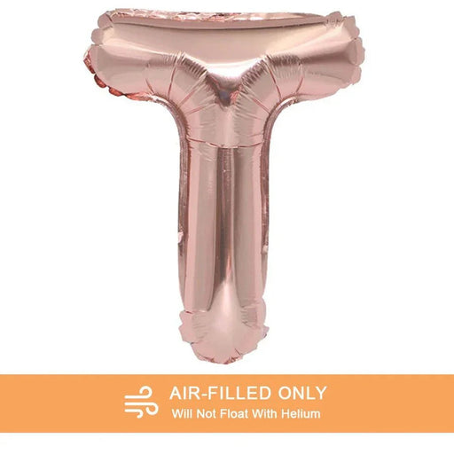 Rose Gold Mylar ''T'' Letter Balloon, 16" | 1 ct