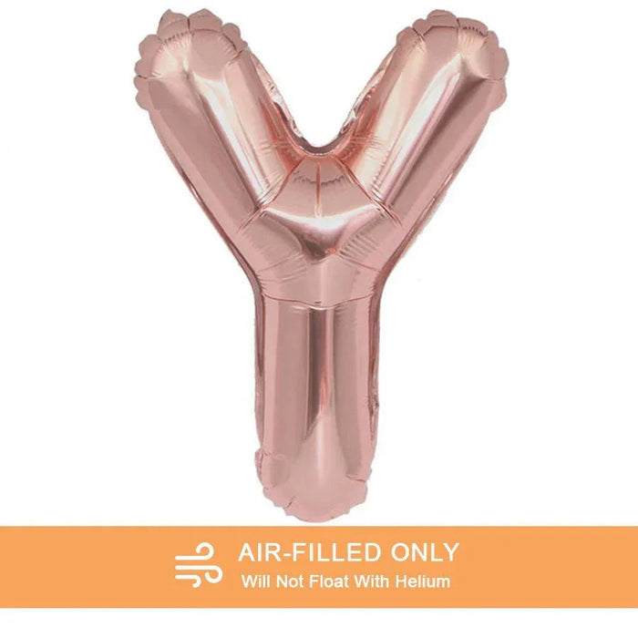 Air Filled Rose Gold Mylar Letter Balloon, 16" | 1 ct - Zurchers