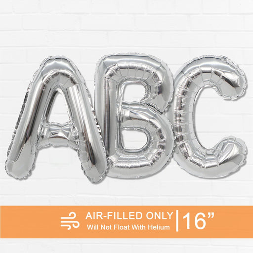 Air Filled Silver Mylar Letter Balloon, 16" | 1 ct
