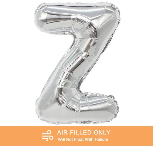 Silver Mylar ''Z'' Letter Balloon, 16" | 1 ct