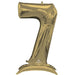 Gold foil number 7 balloon with a shiny metallic finish and self-standing base.