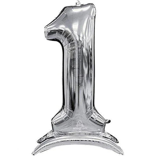 Air Filled Silver Number Self Standing Balloons 54" | 1 ct