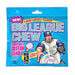 Big League Chew Cotton Candy Bubble Gum: shredded bubble gum, pink and blue in color. Individually wrapped, 2.12 oz size.