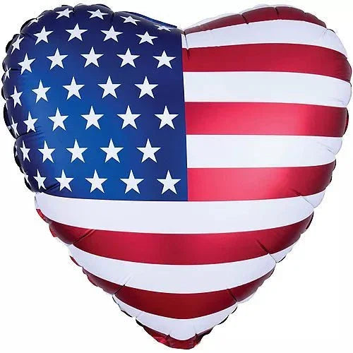American Flag Satin Heart Balloon | 1 ct