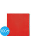 Bright red paper napkins in a stack of 100 count, shown as a square folded package with visible texture on the right edge.