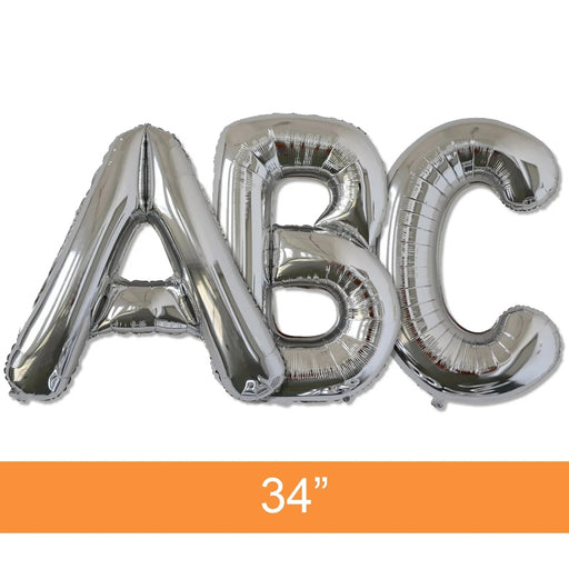 Silver Jumbo Letter Metallic Balloon 34" | 1 ct.