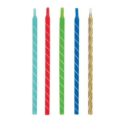 Assorted Bright Spiral Birthday Candle | 12ct
