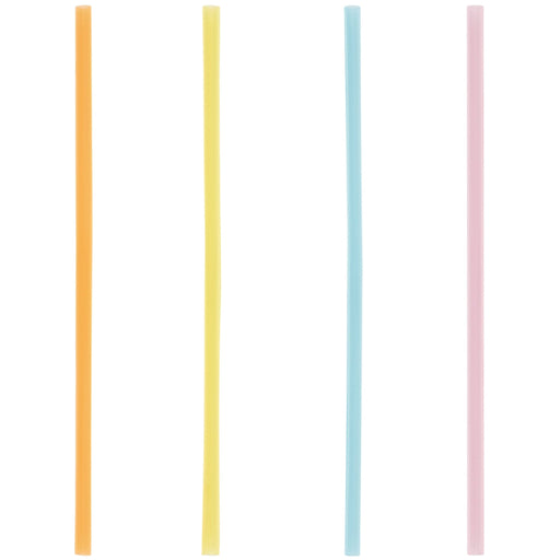 Assorted Clear Colored Reusable Plastic Straws | 8ct