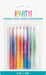 Set of 8 colorful ombre birthday candles in gradient shades of pink, orange, purple, and green arranged in a clear plastic package.