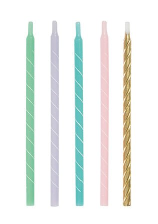 Assorted Pastel Spiral Birthday Candle | 12ct