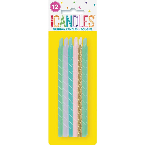 Assorted Pastel Spiral Birthday Candle | 12ct