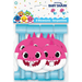 Pack of pink baby shark blowouts with packaging featuring Baby Shark characters and text.