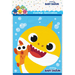 Package of 8 Baby Shark loot bags featuring a large yellow smiling shark character with big eyes holding an orange fish, surrounded by bubbles on a blue background.