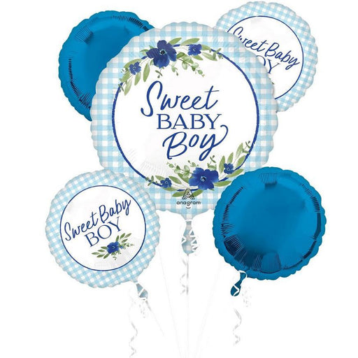 Baby Boy In Bloom Balloon Bouquet | 5 pcs