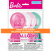 Barbie-themed balloons in packaging with pink, white, and green colors.