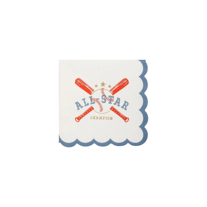 Baseball All Star Paper Cocktail Napkins | 18 ct - Zurchers