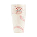 Stack of eight cream-colored paper cups with red baseball stitching design and "All Star Party Cups" label at top.