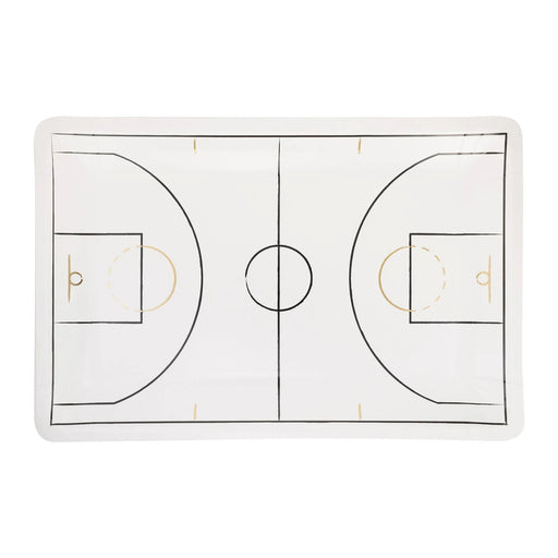 Basketball Court Shaped Paper Plates 11" | 8 ct