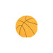 Orange basketball with black curved panel lines on a white background.