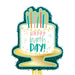 A 21.5 inch Happy Cake Day Deluxe Pull String Piñata.