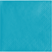 Turquoise blue luncheon napkin with embossed diamond pattern on the edges, shown as a single flat square.