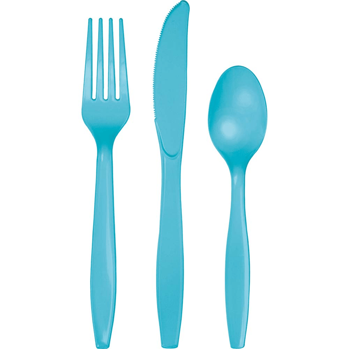 Bermuda Blue Premium Plastic Assorted Cutlery 24 | ct - Zurchers