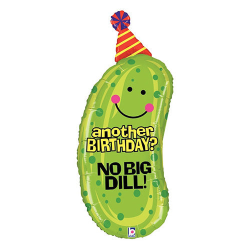 A 32-inch Birthday No Big Dill! SuperShape Mylar Balloon.