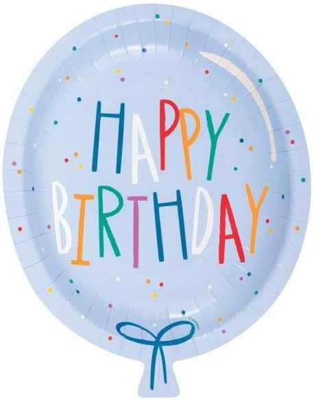 Birthday Mayhem Balloon Shaped Plate 8in | 8ct