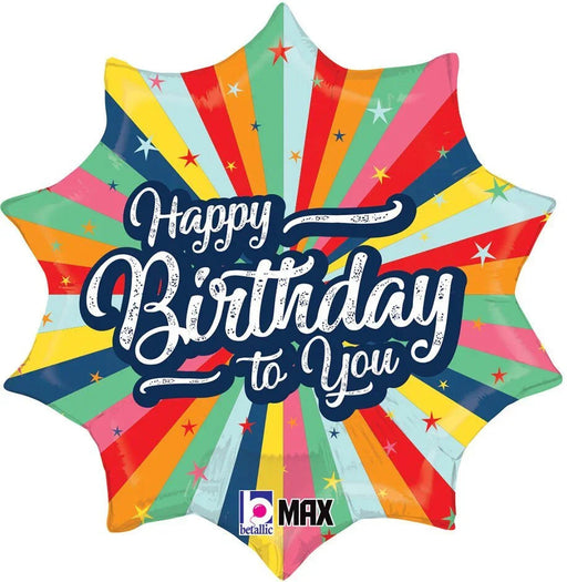Birthday Bursting Colors Mylar Balloon, 18" | 1 ct