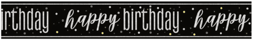 Black Happy Birthday Banner 9ft | 1ct