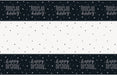 1ct - Tablecover Plastic Black Happy Birthday