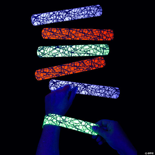 Black Light Slap Bracelets 9in