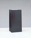 Black kraft paper bag with flat bottom and gusseted sides, standing upright against a white background.