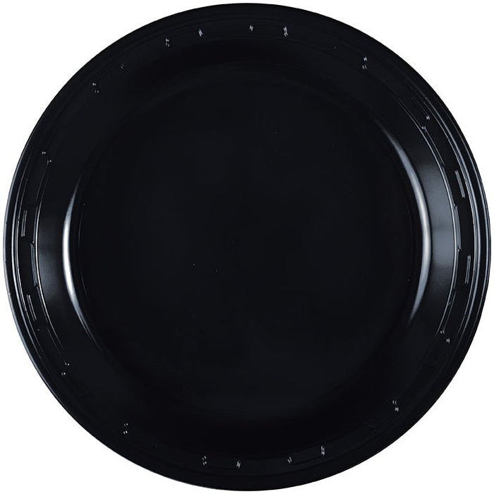 Black Plastic Plates 10" | 20ct
