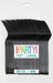 Package of 50 black heavy-duty plastic forks displayed in a fanned arrangement with colorful "Party" branding and text indicating dishwasher safe and reusable on the label.