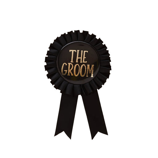 Black The Groom Rosette Badge | 1ct