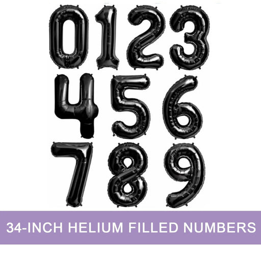Black Jumbo Number Balloons 34" | 1 ct
