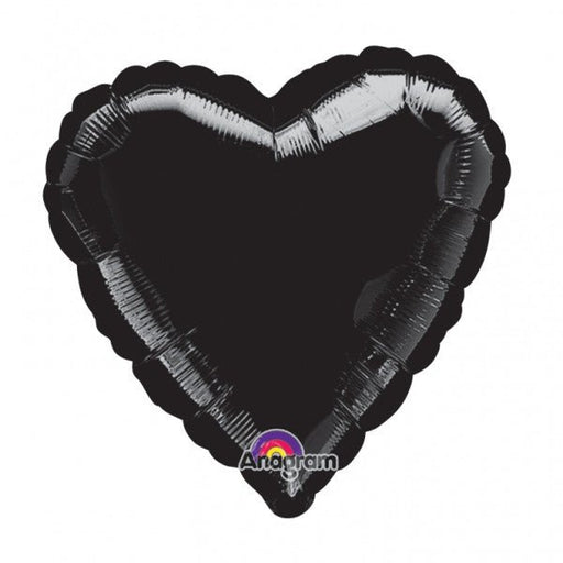 Black Opaque Heart Mylar Balloon 18" | 1ct.