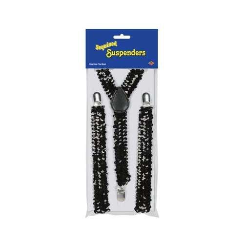 Sequin Suspenders Black | 1ct
