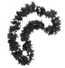 Six black flower leis arranged in a circular display against a white background.