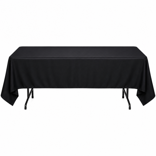 Rectangle Polyester Cloth Table Cover Black 56" X 110" | 1ct