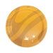 Round yellow paper plate with diagonal stripe design and two white stars in the lower right corner.