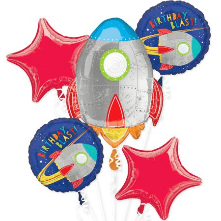 "Blast Off" Space Party Balloon Bouquet  | 5 pcs