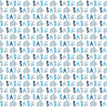 Blue Floral Elephant Gift Wrap Roll | 1ct
