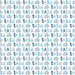 White gift wrap with repeating pattern of blue elephants and "BABY" text throughout the roll.