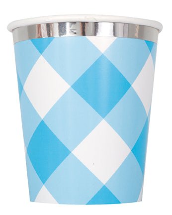 Blue Gingham Cup 9oz | 8ct