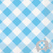 Blue and white gingham diamond pattern napkins with a gray elephant design in the corner, displayed as a package of 16 count.